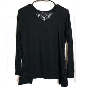 Signature Studio black long sleeve with lace top